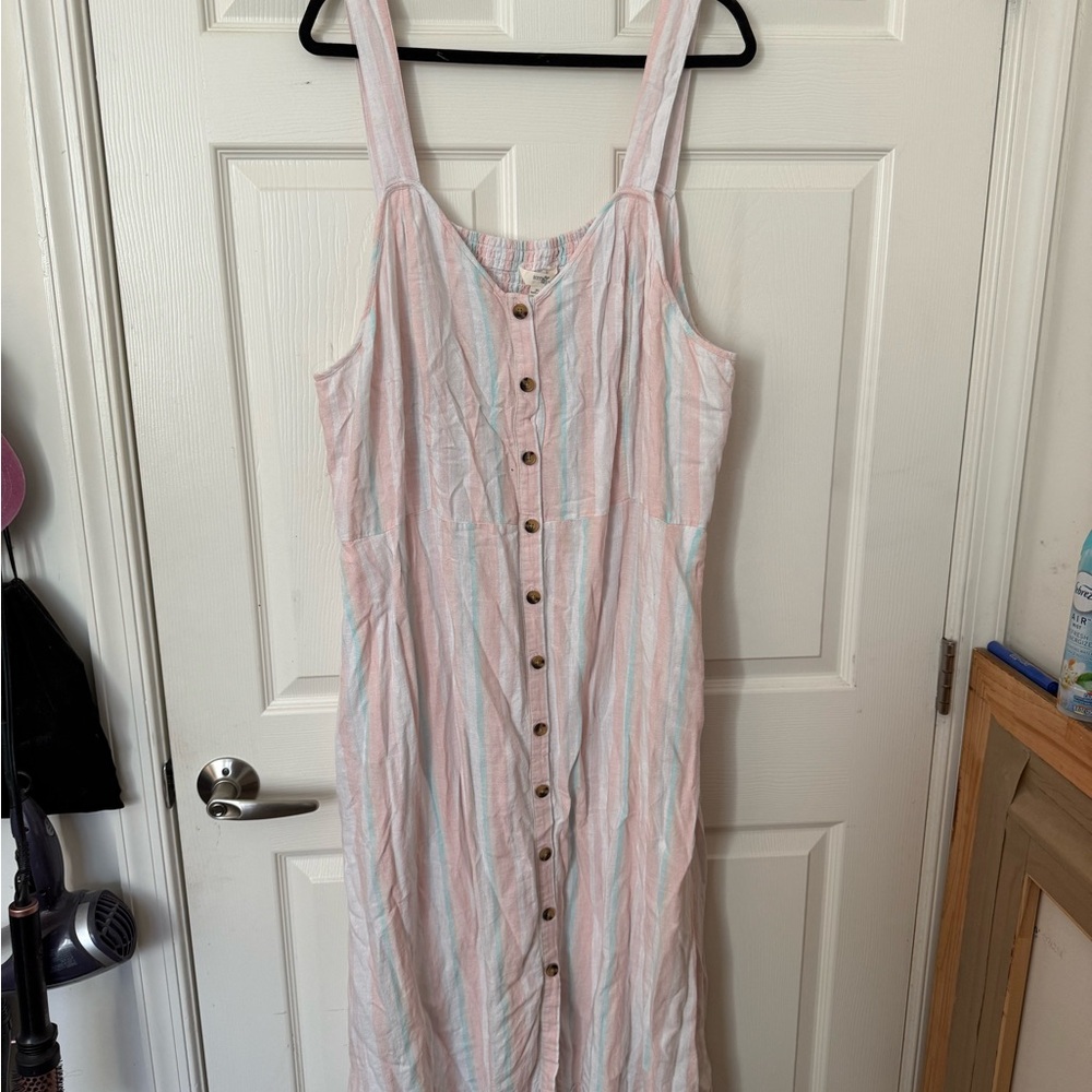 Terra & Sky Pastel Striped Midi Dress